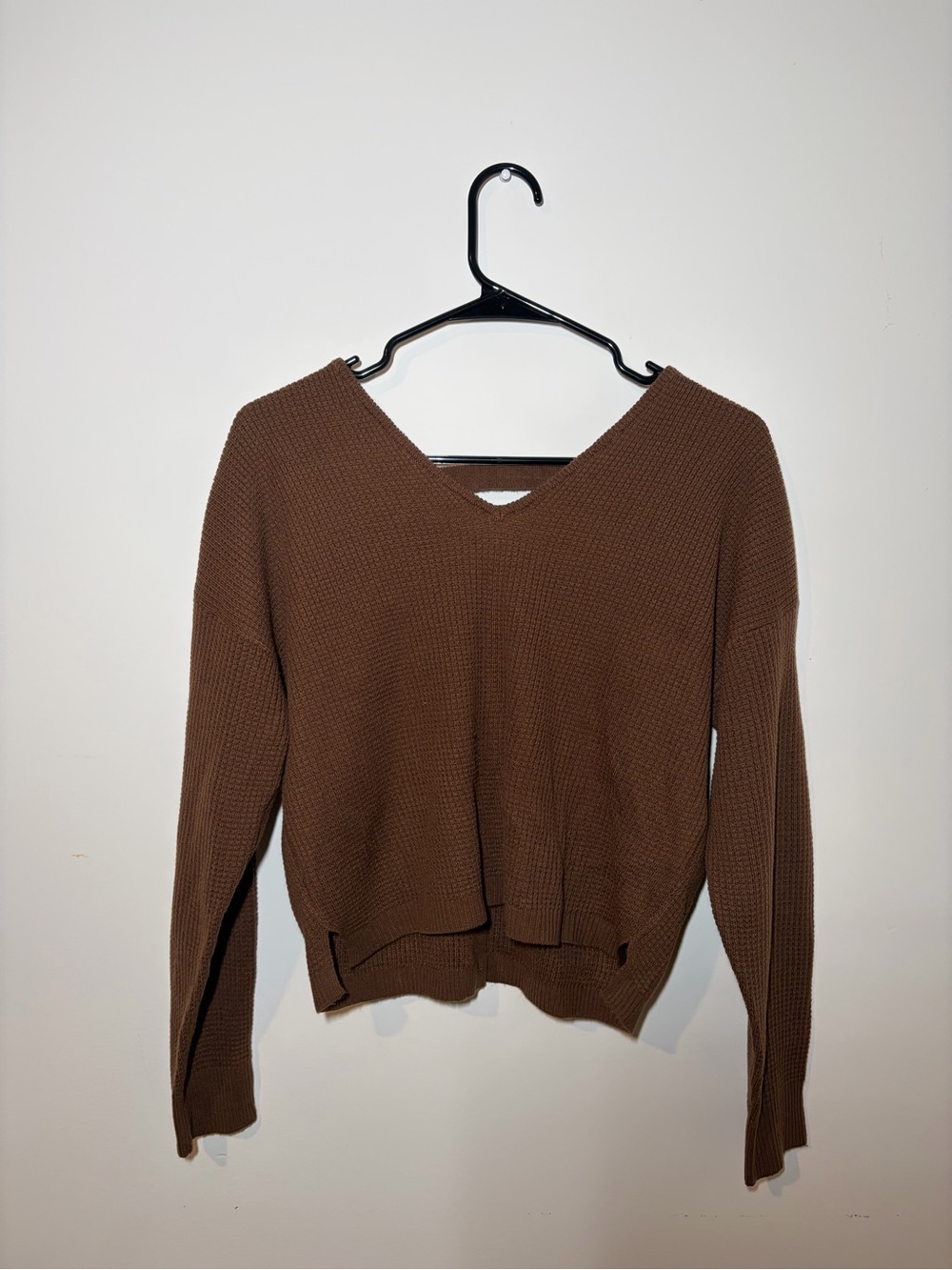 Pink Rose Brown Knit Sweater Top